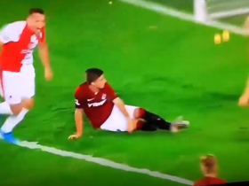 Own goal with ARSE! Player blushes after unfortunately scoring with backside
