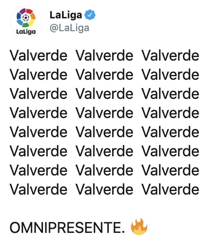 Find A Better Way To Hail Federico Valverde Tonight We Ll Wait All Football
