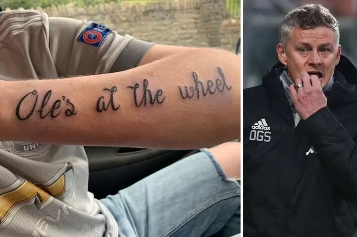 A Man Utd fan was mocked for his shocking 'Ole's at the wheel' tattoo| All  Football