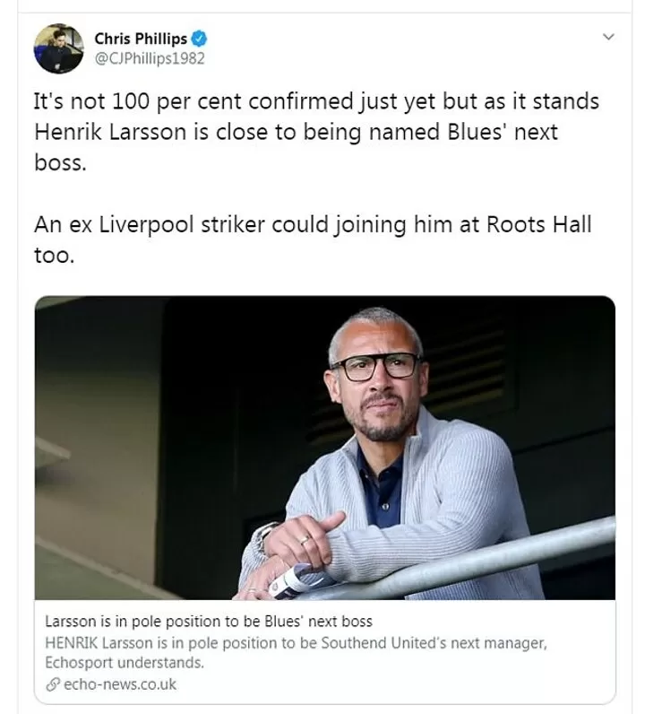 Why not Henrik Larsson for the next Celtic Boss?
