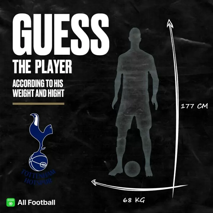 Guess the player 177 cm and 68 kg from Tottenham who is he All
