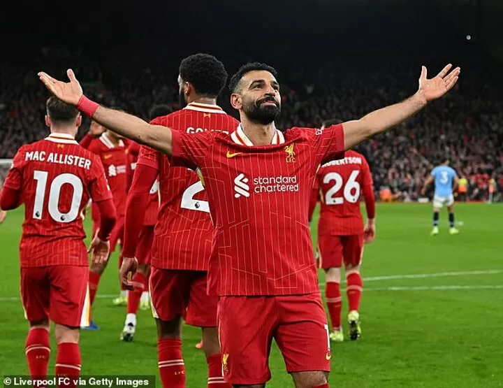 Liverpool lifting the Premier League trophy