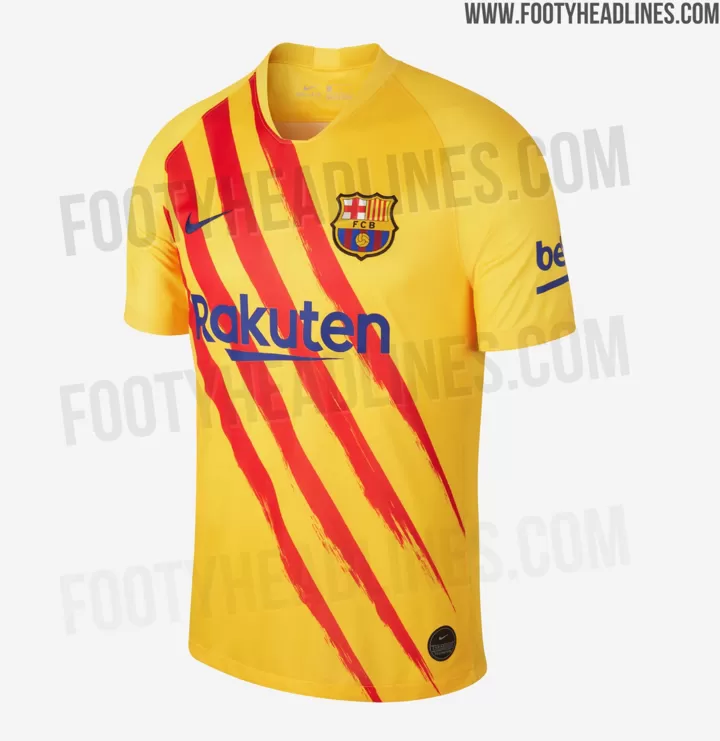Inspired by the Catalan flag Barca 19 20 senyera fourth kit leaked All Football