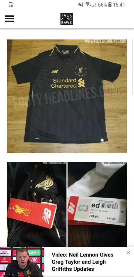 Lfc nb 6 times black euro snood 2025