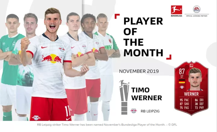 Official Werner Wins Bundesliga S Player Of The Month For