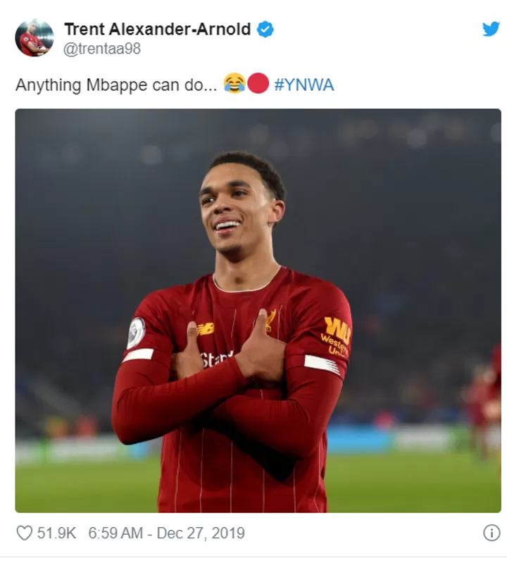Mbappe Responds To Taa Celebration After Liverpool Goal Against