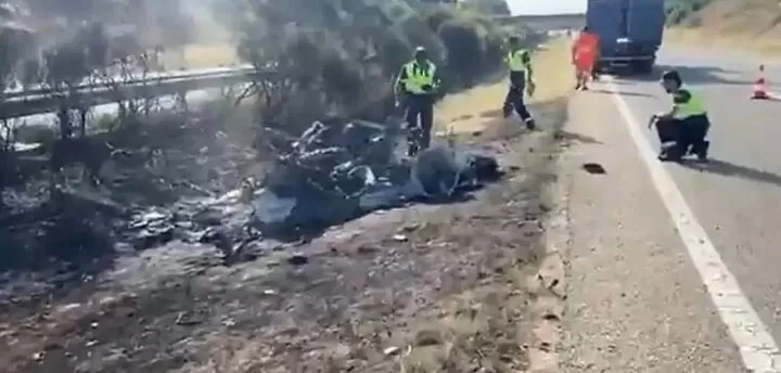 Diogo Jota Car Crash Scene: Vehicle Completely Burned, Debris