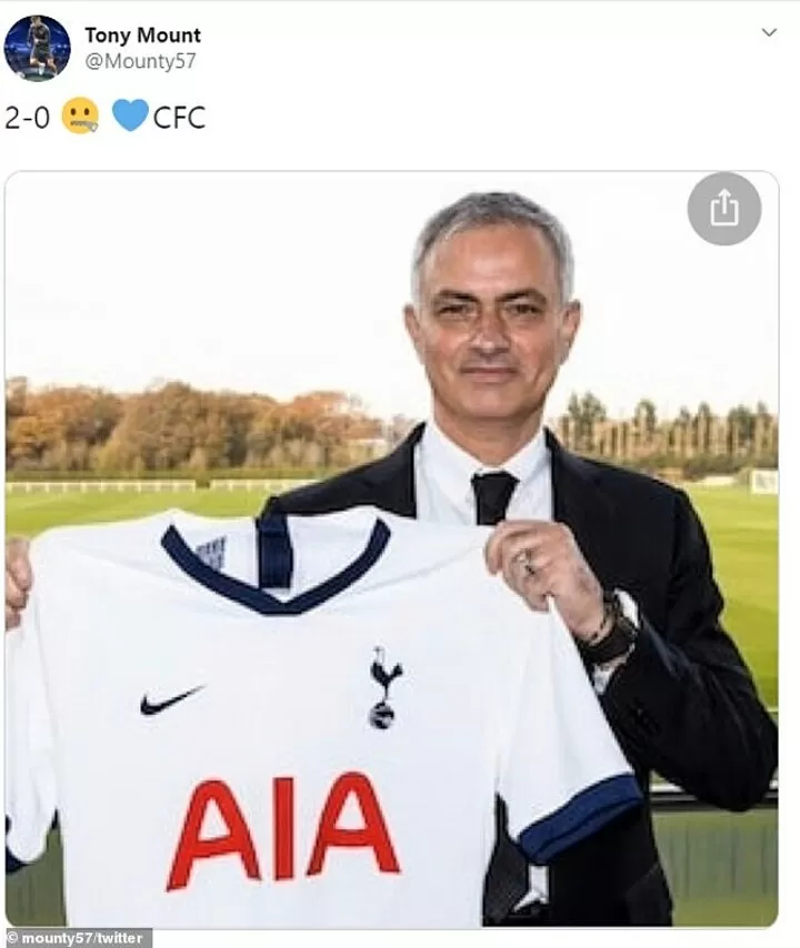 Mount S Dad Trolls Mourinho With Zip It Emoji After Chelsea Triumph Over Spurs All Football