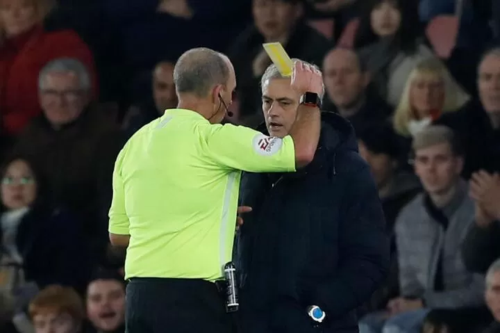 Mourinho I Clearly Deserved The Yellow Card Because I Was Rude With An Idiot All Football