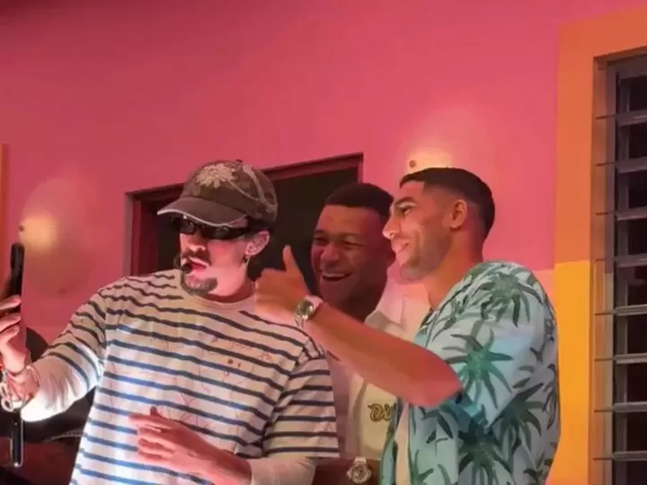 WATCH: Real Madrid star Mbappe appears on stage with Bad Bunny and PSG  star| All Football