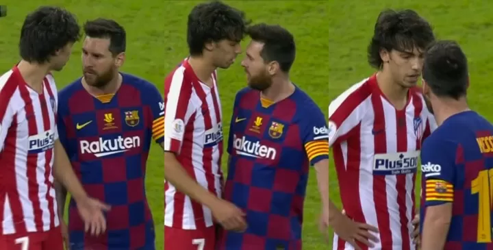 Text In Picture What Did Messi Felix Talk About In Head To Head Altercation All Football
