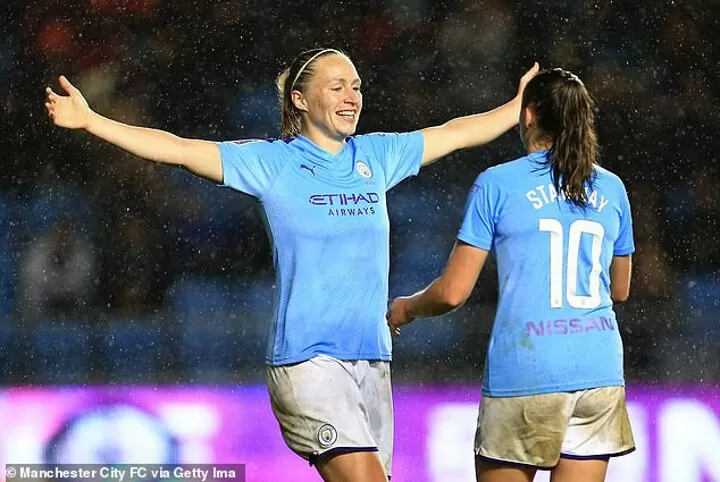 Man City Women 3 1 Everton Women Hosts Move Into Wsl Joint Top Spot All Football