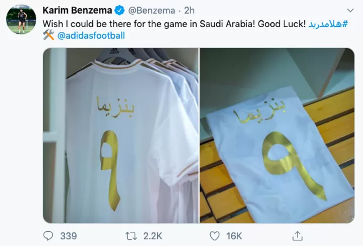 Real Madrid set to wear a special Arabic version kit in Spanish