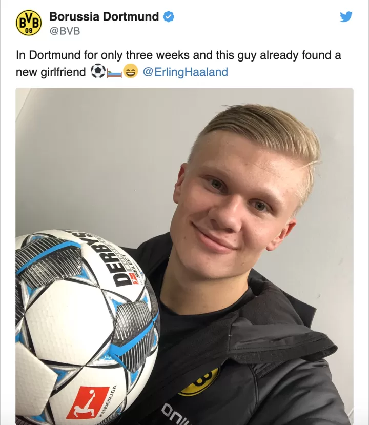 Good Job Another Girlfriend For Haaland After Just 3 Weeks At Dortmund All Football