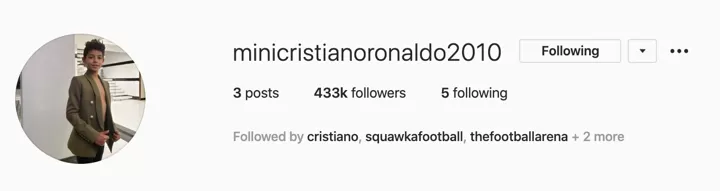 Ronaldo Jr Officially Opens Instagram Account Dubbed Mini Cristiano All Football