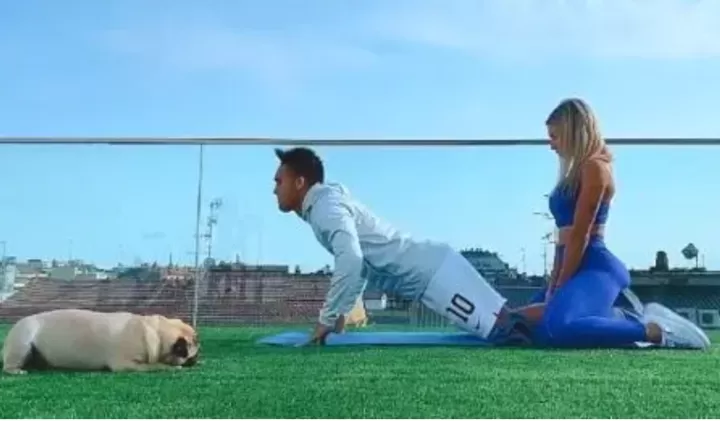 Lautaro His Stunning Girlfriend Show Fans Best Exercises During Self Isolation All Football