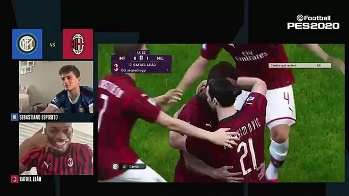 First Ever Virtual Milan Derby Ends In 2 2 Draw As Zlatan Responds To Lukaku All Football