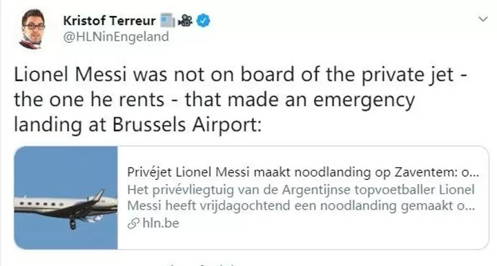 Messi Wasn T On Board Of His Private Jet That Made Emergency Landing Hln All Football