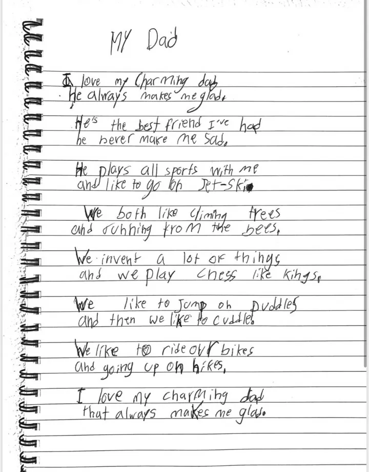 So Proud Of Him Pique Proudly Shows Off His Son Milan S Poem My Dad All Football