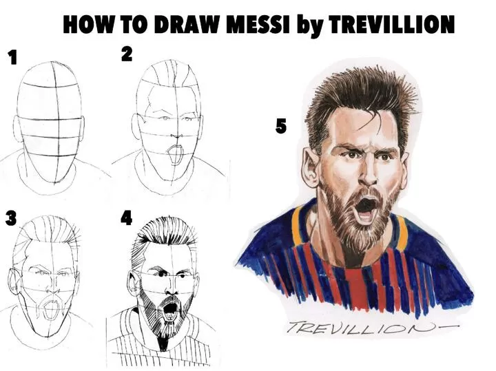 Caricatures of Messi and CR7- how to draw caricature — Steemit
