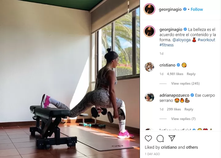 Georgina Shows Off Amazing Curves In Workout From Home As Ronaldo Likes Her Post All Football