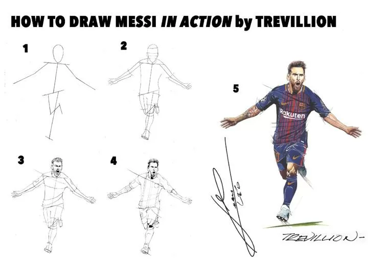 Af Painting Challenge Learn How To Draw Messi In 5 Easy Steps