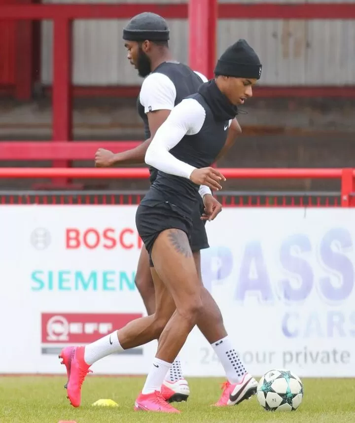 Man Utd star Marcus Rashford fits in training session at Altrincham FC  before quick visit to Carrington training ground – The US Sun