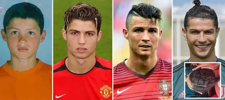 Ronaldo's hairstyles through the years, from blond highlights to tight top  knot| All Football