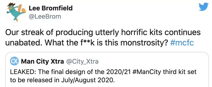 Man City Fans Give Unanimous Verdict On 2020 21 Leaked Third Kit All Football