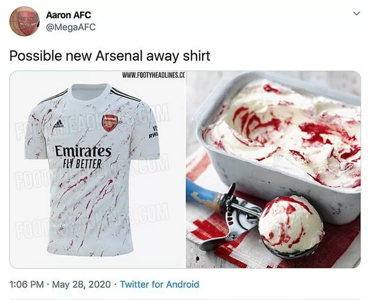 Compared to Bateman s blood spattered coat Arsenal s away kit for