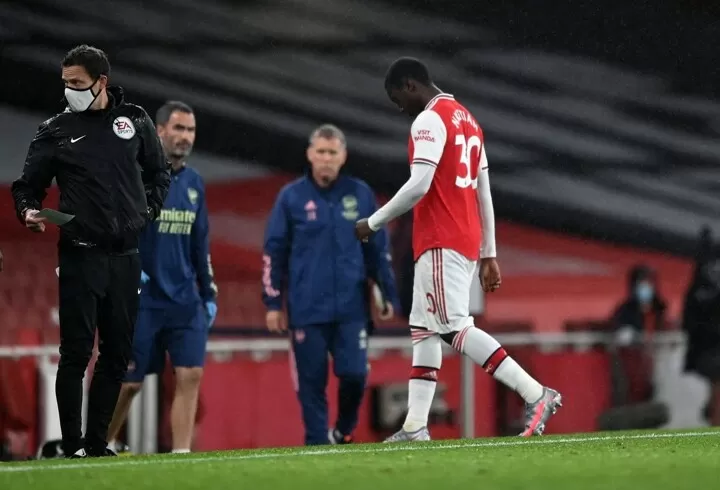 Arsenal 1 1 Leicester Vardy Nets Late Goal To Stun Gunners Nketiah Sent Off All Football