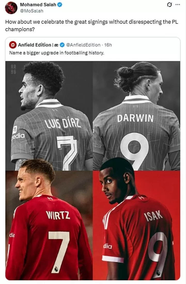 SALAH ≫ people's Salah criticizes fan account for disrespecting Liverpool's