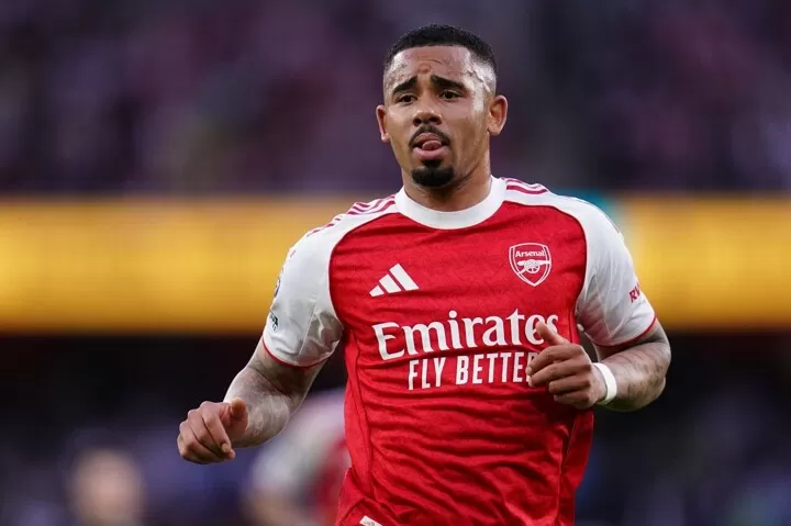 Gabriel Jesus akiwa katika jezi ya Arsenal wakati wa mchezo wa Premier League