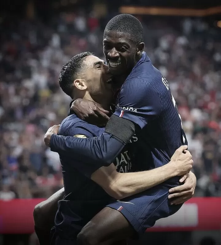 Dembele and Hakimi PSG