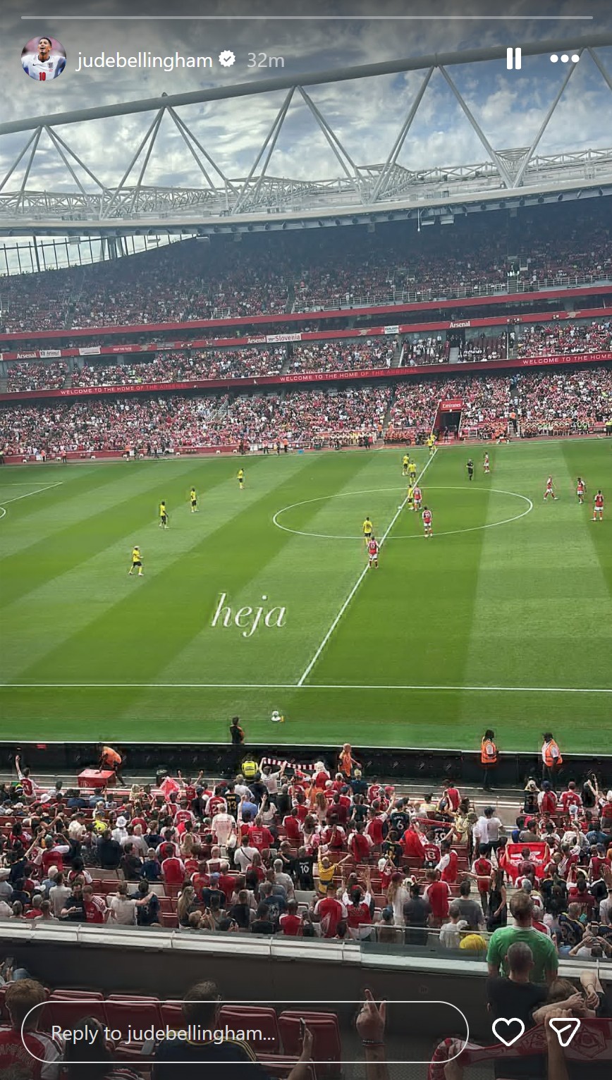 Bellingham posts photo from Emirates Stadium supporting brother