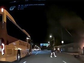 K联赛光州队球员勇闯起火车辆救出司机，K联赛官方考虑授予表彰