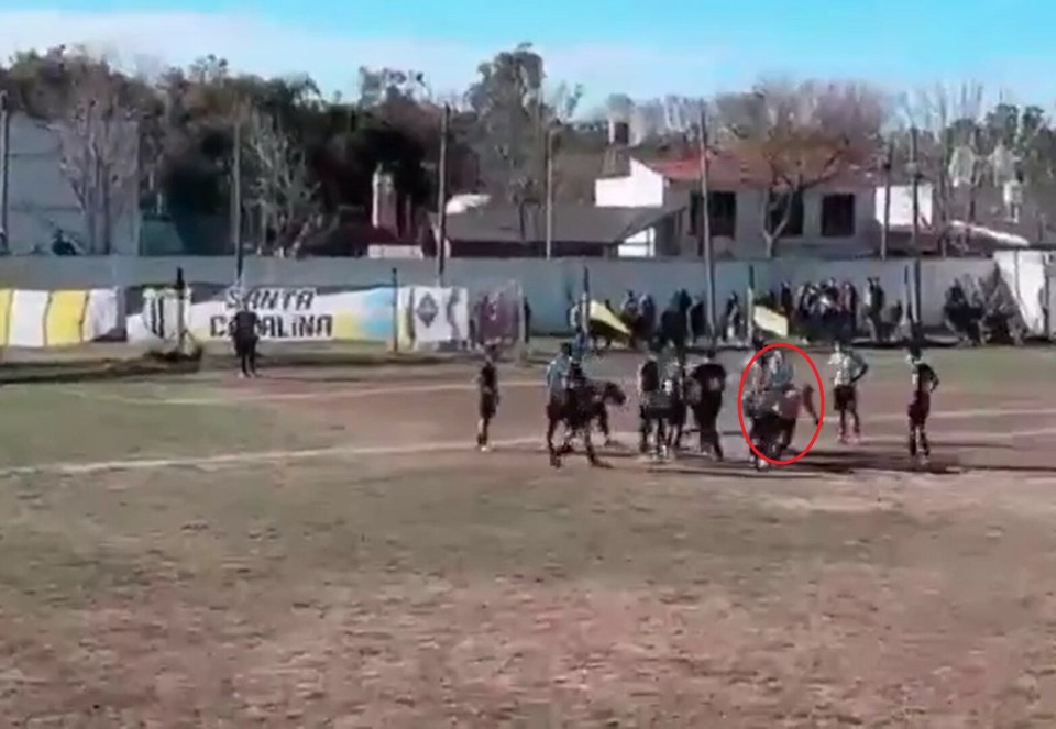 アルゼンチン地域リーグで選手が審判にパンチ、警察に逮捕される