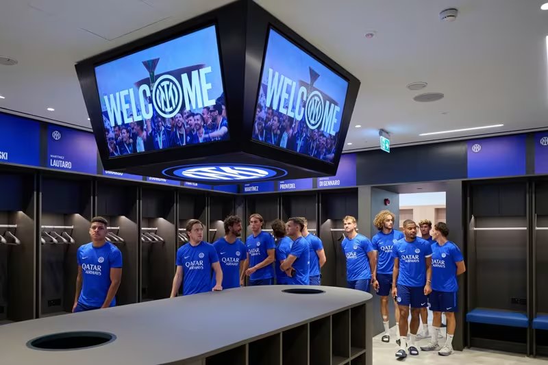 Inter's first team visits newly opened training center area
