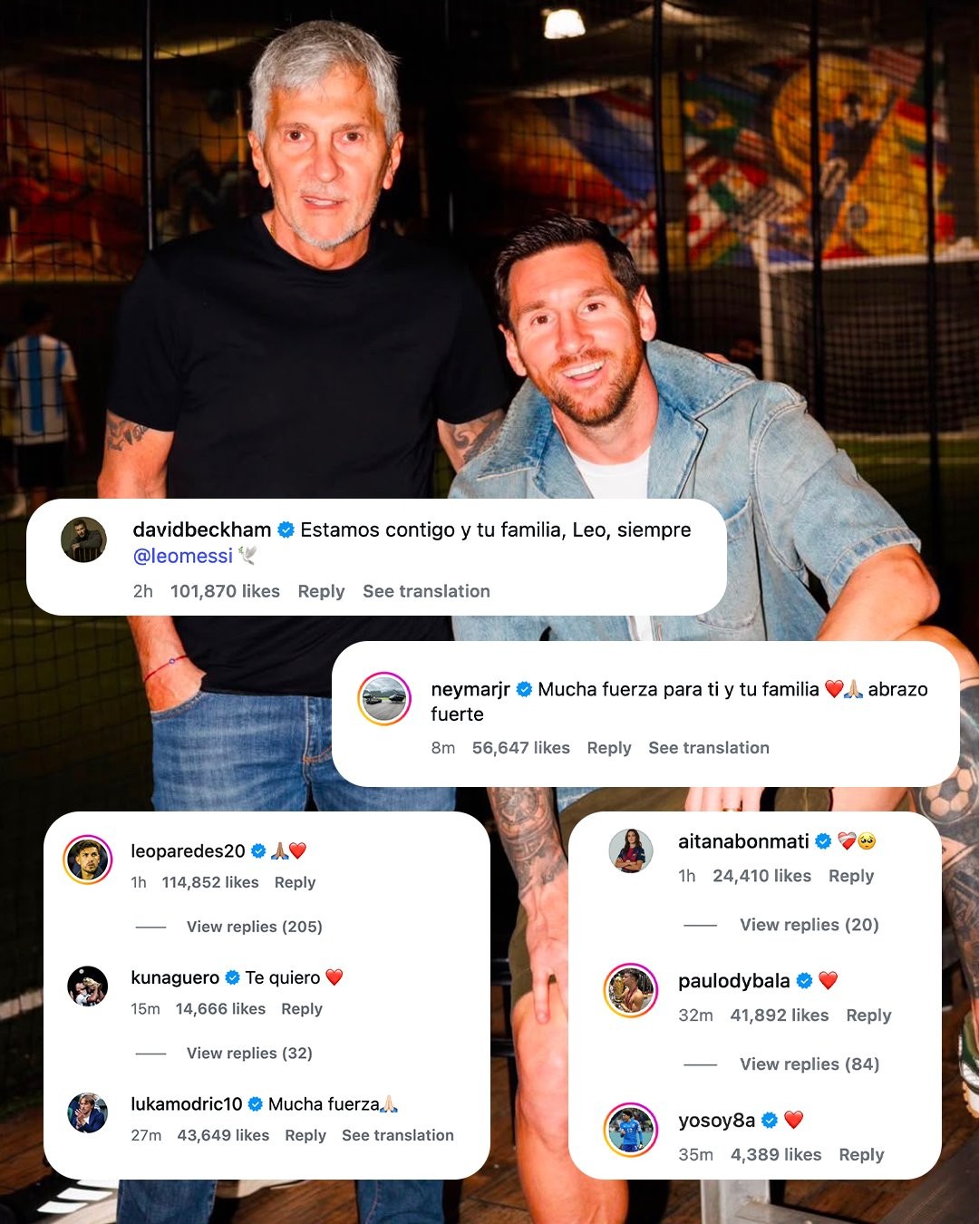 感動的！クリスティアーノ ロナウドだけでなく多くのサッカー界のスター選手たちがSNSでリオネル メッシを慰める