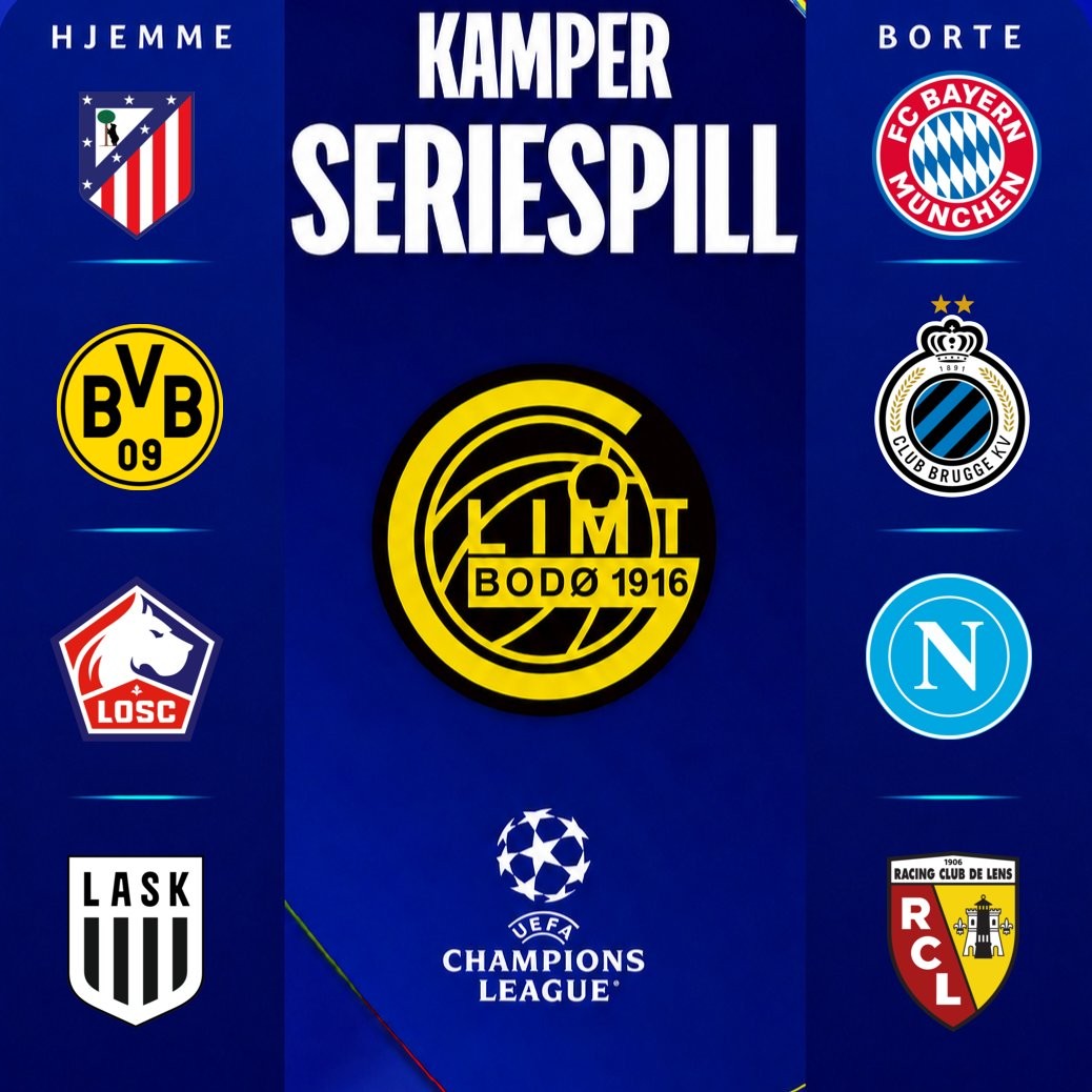 Bem-vindos ao Glimt! O Bodø/Glimt receberá Atlético Madrid, Borussia Dortmund e Lille em casa