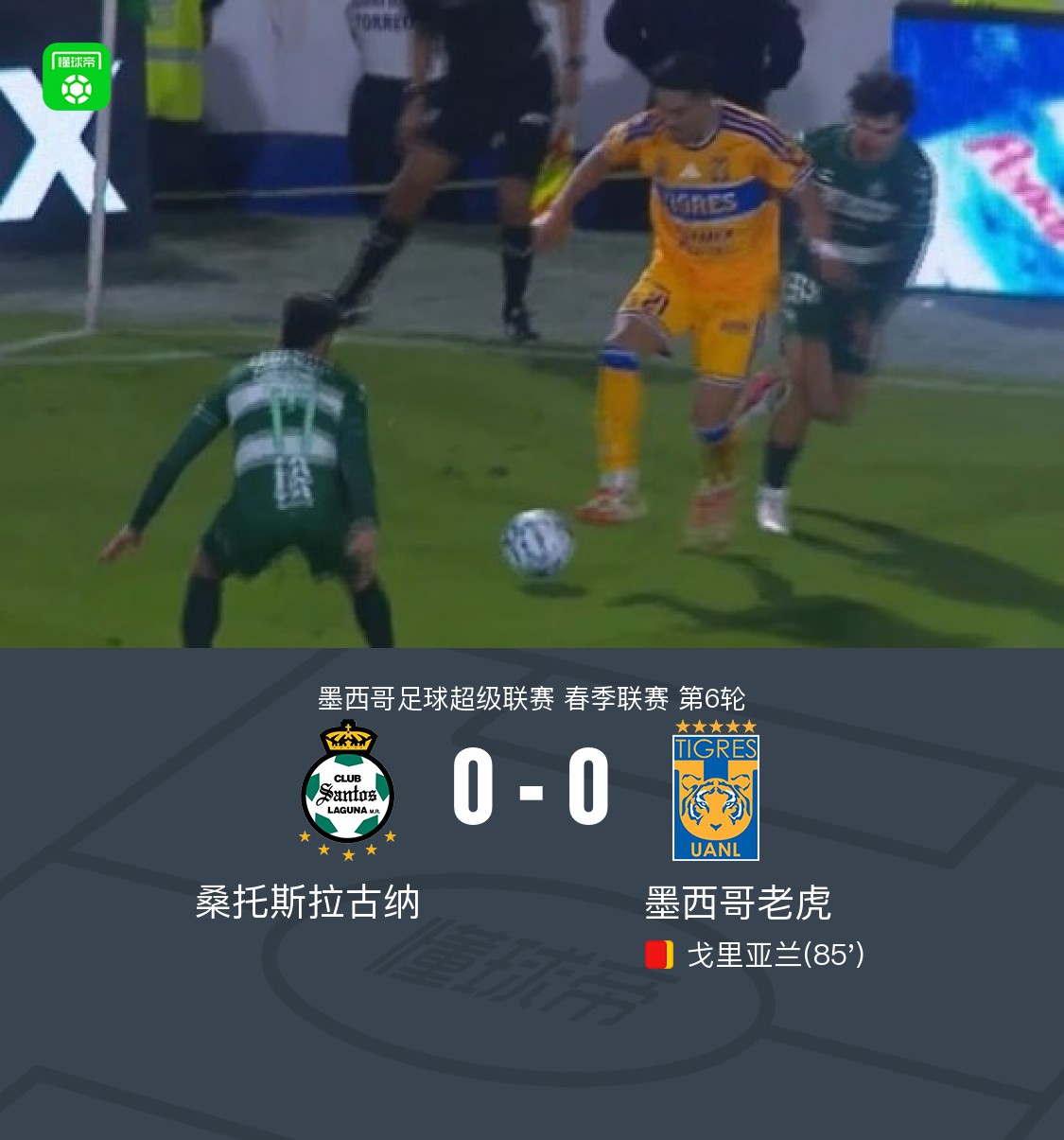 Santos Laguna e Tigres empatam em 0 a 0; Gorriarán é expulso e gol de Brunetta é anulado