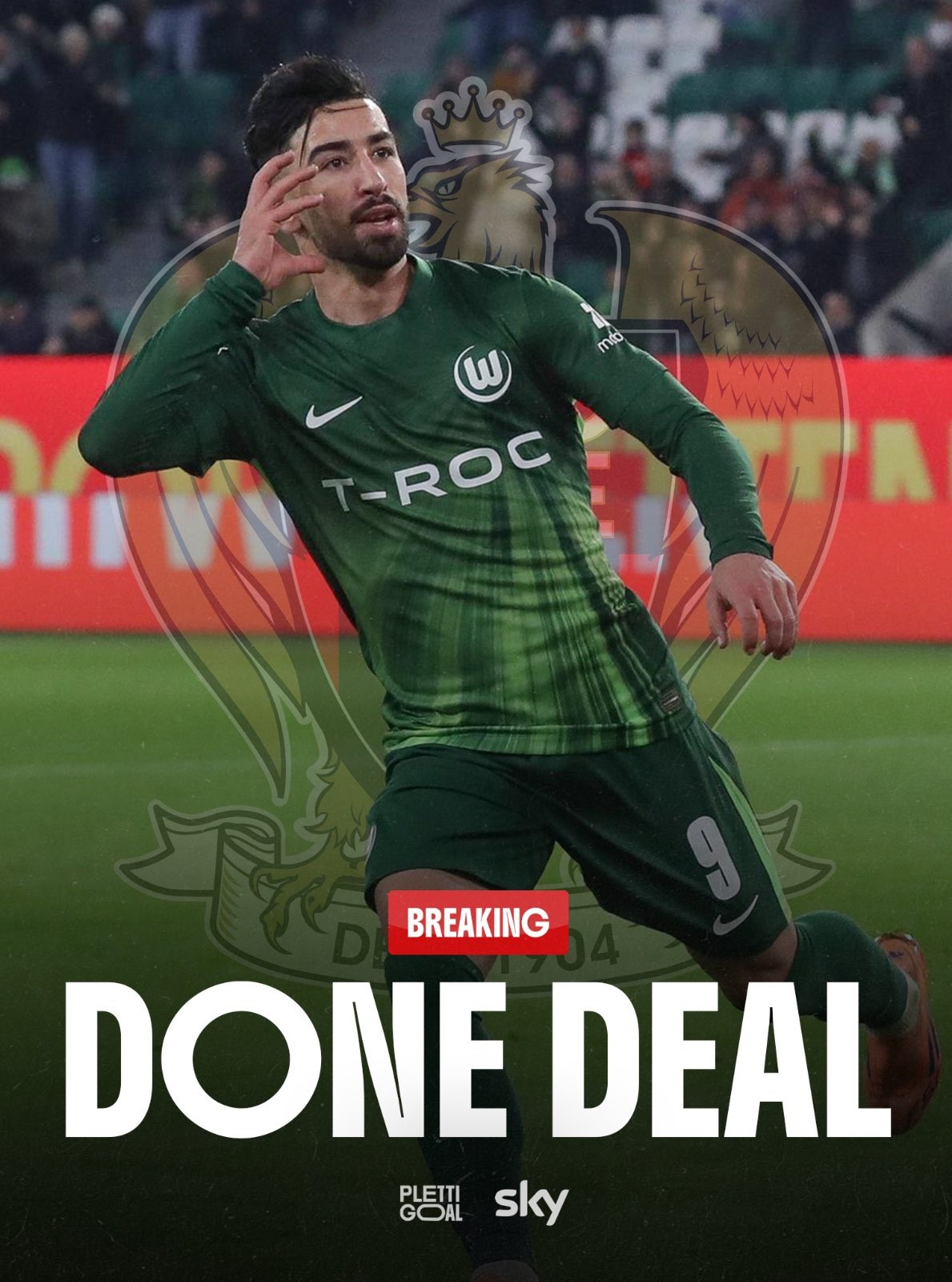 Sky Germany: Wolfsburg striker Amoura to join Nice on loan with obligation to buy