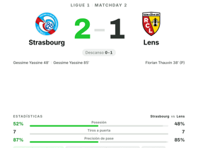 Strasbourg 2-1 Lens