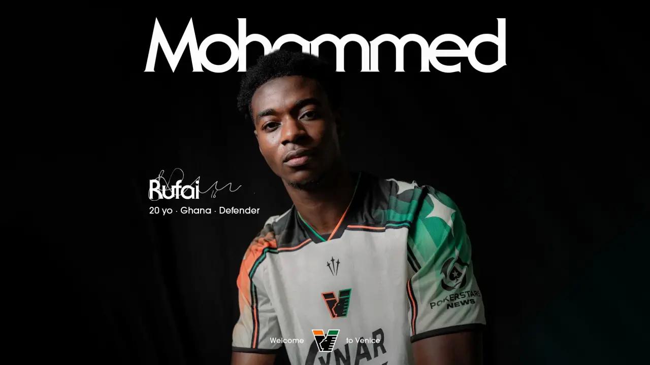 Venezia mượn hậu vệ 19 tuổi Rufai Mohammed từ Ghana, có tùy chọn mua đứt