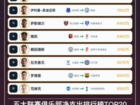 懂球帝 | 五大联赛今夏转会综述：恩佐1.45亿欧为标王，6人转会费过亿