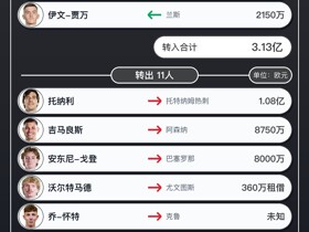 纽卡今夏转会汇总：花费3.13亿欧引进8人，托纳利等11人离队收入2.79亿欧