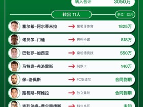 贝蒂斯今夏转会汇总：引入5人离队11人，净支出283万欧