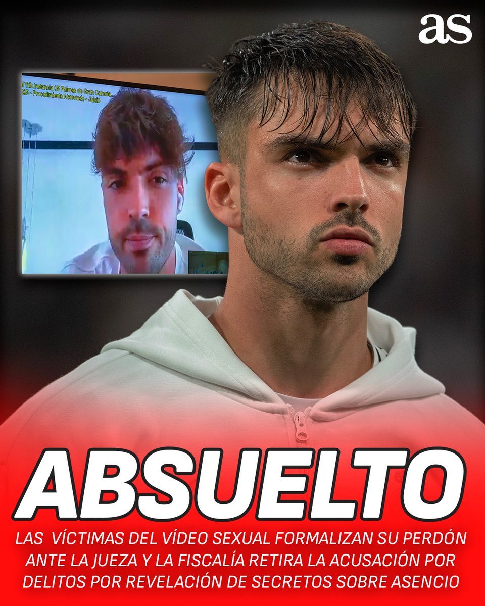 AS: Asensio absuelto tras la retirada de cargos por vídeo privado