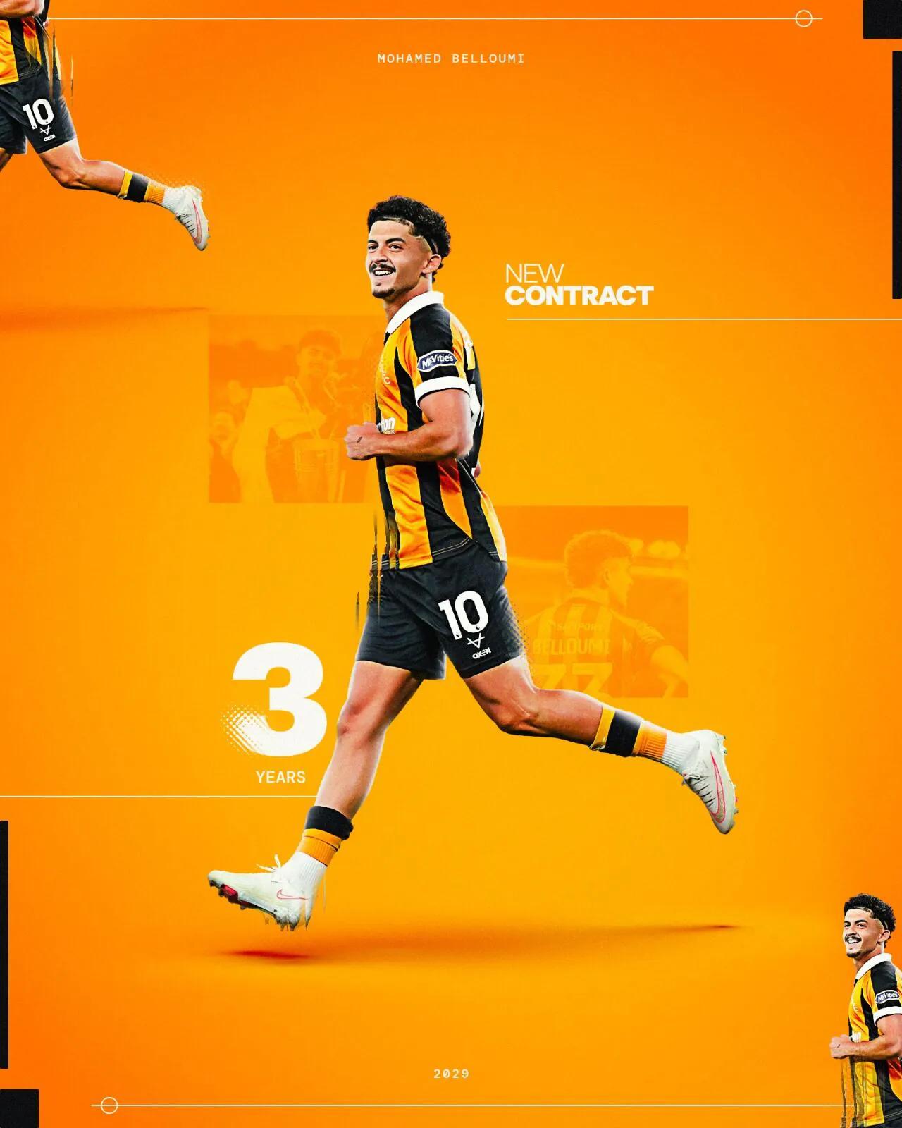 ฮัลล์ ซิตี้ ประกาศทางการต่อสัญญา โมฮาเหม็ด เบลลูมี ถึงปี 2029 พร้อมออปชันขยายอีก 1 ปี