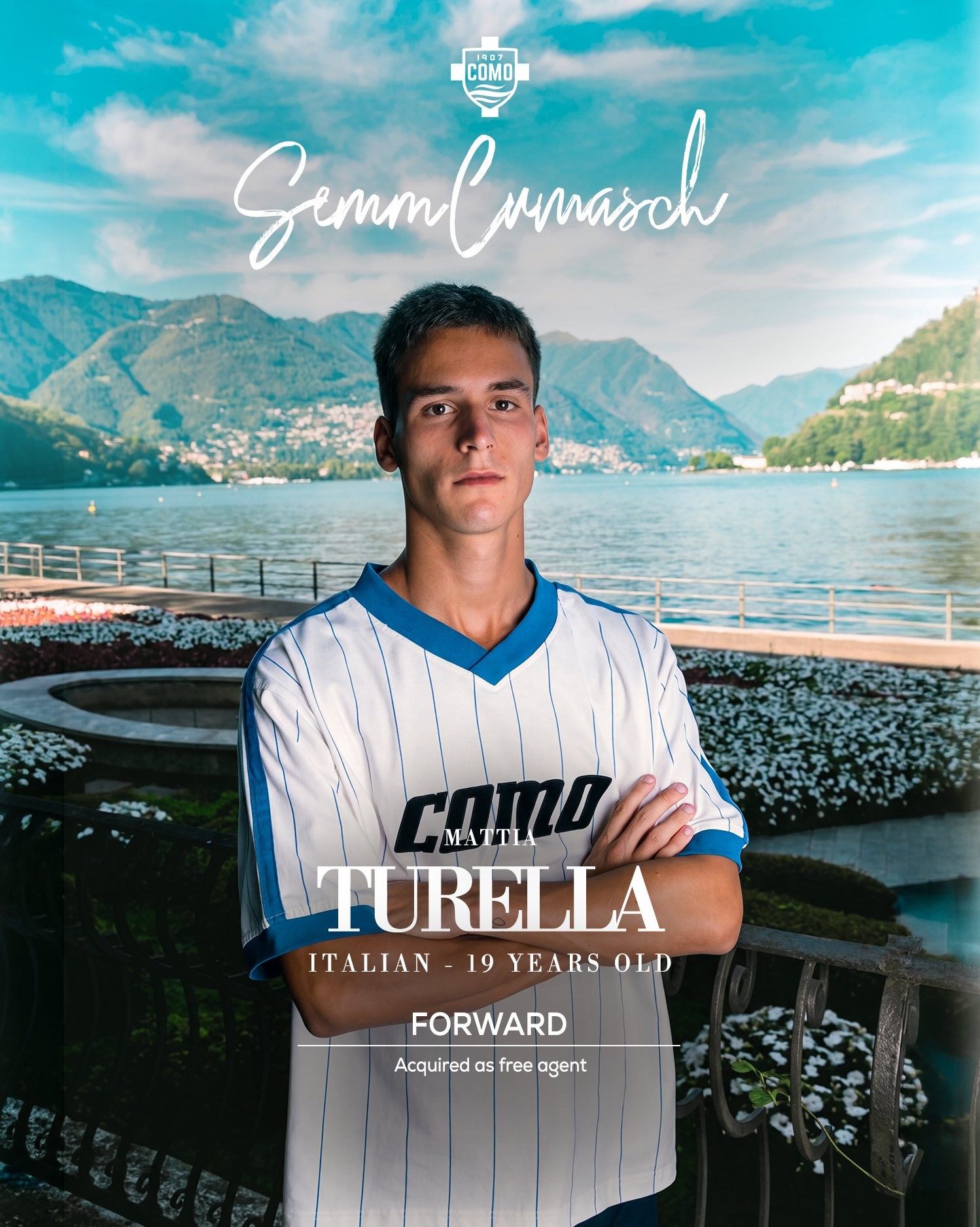 Oficial: Como ficha al delantero de 19 años Mattia Turella para el segundo equipo